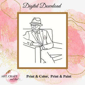 DIY Paint Party, Sip And Paint, Adult Paint Party, Paint And Sip Party, Pre-Drawn Canvas, Paint Party Template, “Mister”
