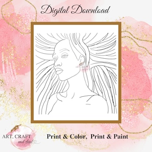 DIY Paint Party, Sip And Paint, Adult Paint Party, Paint And Sip Party, Pre-Drawn Canvas, Paint Party Template, “Burst Of Locs”