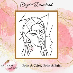 DIY Paint Party, Sip And Paint, Paint Party voor volwassenen, Paint And Sip Party, Pre-Drawn Canvas, Paint Party Template, "Veelzijdige vrouw"