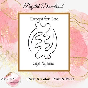 DIY Paint Party, Sip And Paint, Adult Paint Party, Paint And Sip Party, Pre-Drawn Canvas, Paint Party Template, “Gye Nyame”