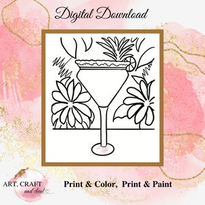 DIY Paint Party, Sip And Paint, Adult Paint Party, Paint And Sip Party, Pre-Drawn Canvas, Paint Party Template, “The Margarita”