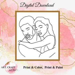 DIY Paint Party, Sip And Paint, Adult Paint Party, Paint And Sip Party, Pre-Drawn Canvas, Paint Party Template, “In Your Arms Couple”