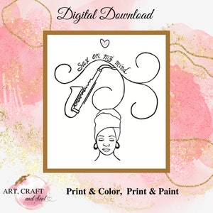 DIY Paint Party, Sip And Paint, Adult Paint Party, Paint And Sip Party, Pre-Drawn Canvas, Paint Party Template, “Sax On My Mind”