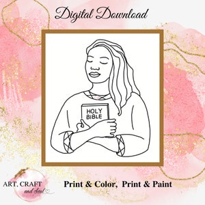 DIY Paint Party, Sip And Paint, Adult Paint Party, Paint And Sip Party, Pre-Drawn Canvas, Paint Party Template, “Meditate On The Word”
