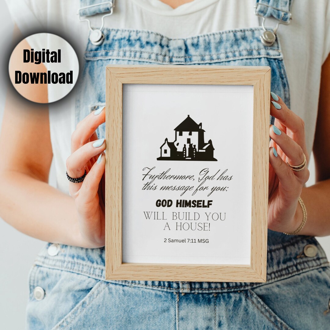 Bible Passage Printable Home Decor Gift, Wall Art Typography Bible ...