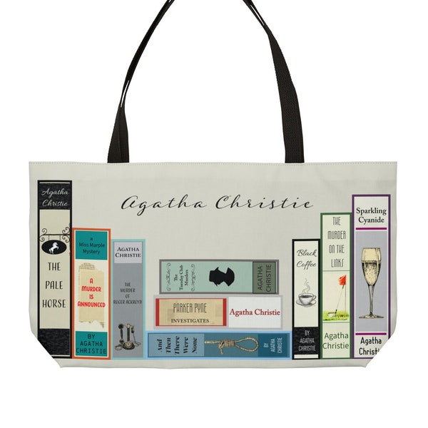 Bolso de mano Agatha Christie Weekender, Bolso de viaje Agatha Christie, Bolso de viaje Agatha Christie Book Tote, Bolso de fin de semana Agatha Christie