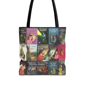 Nancy Drew Book Cover Tote Bag (AOP), Nancy Drew Book Tote, Nancy Drew Tote Bag, Nancy Drew Book, Nancy Drew