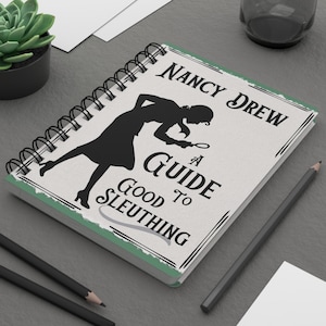 Nancy Drew Guide To Good Sleuthing Sage Spiral Bound Notebook, Nancy Drew Detective Notebook with Coded Message, Nancy Drew Gift, Nancy Drew