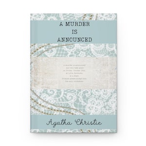 Agatha Christie &quot;A Murder is Announced&quot; Hardcover Journal, Agatha Christie Journal, Agatha Christie Gift, Agatha Christie