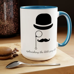 Hercule Poirot Coffee Mug, Hercule Poirot Mug, Agatha Christie Mug, Accent Coffee Mug, 15oz