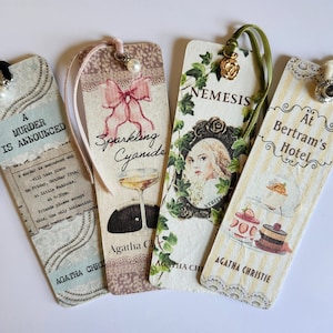 Agatha Christie Collection Bookmarks, Agatha Christie Wood Bookmarks, Agatha Christie Bookmarks, Agatha Christie Murder Mystery Bookmarks