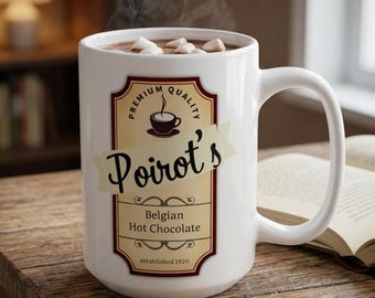 Tazza di cioccolata calda belga Hercule Poirot - Tazza da caffè Agatha Christie