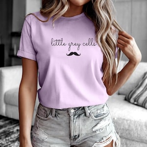 Agatha Christie Hercule Poirot Little Grey Cells Tee, Agatha Christie Tee, Hercule Poirot Gift, Agatha Christie Tee, Murder Mystery Tee