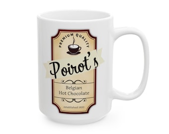 Taza de chocolate caliente belga Hercule Poirot - Taza de café Agatha Christie