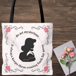 Nancy Drew Literary Quote Tote, Nancy Drew Book Tote, Nancy Drew Tote Bag, Nancy Drew Mysteries Gift, Mystery Book Lovers Gift, Book Lover
