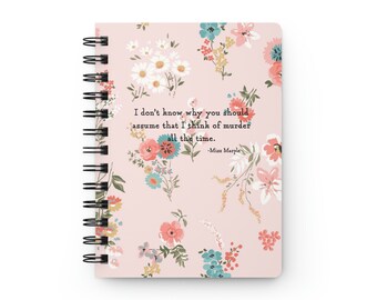 Miss Marple Quote Spiral Bound Journal, Miss Marple Notebook, Miss Marple Journal, Agatha Christie Miss Marple Notebook