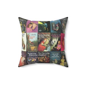 Nancy Drew Book Cover Spun Polyester Square Pillow, Nancy Drew Mystery, Nancy Drew Throw Pillow, Nancy Drew