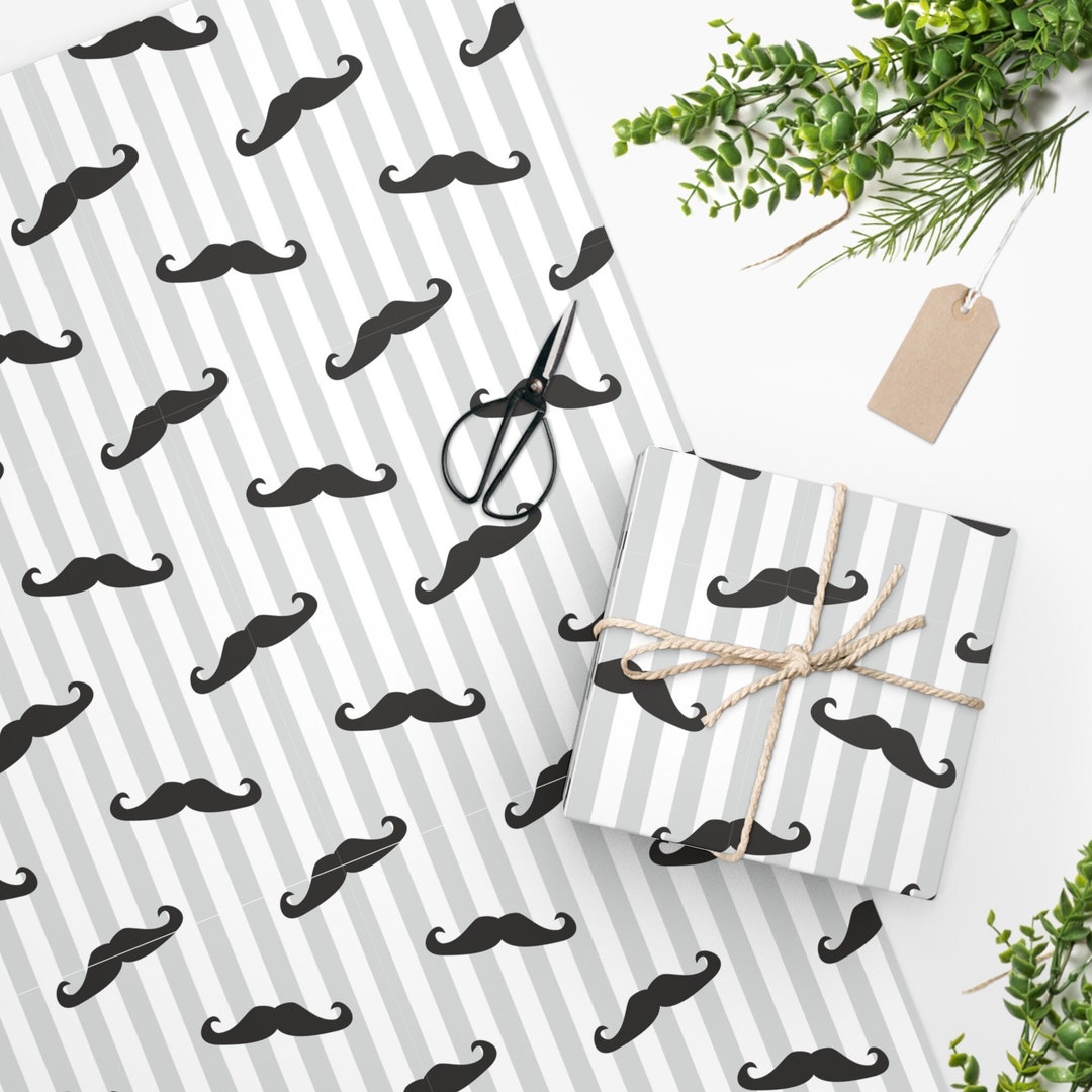 Mustache Design Wrapping Paper Mustache Design Gift Wrap - Etsy