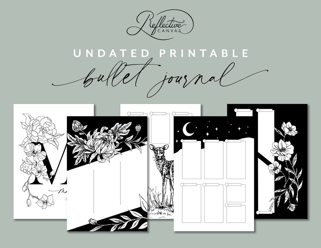 Reflective Canvas Pre-made Bullet Planner Journal | Undated | Hand ...