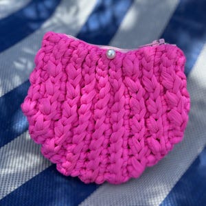 Monedero de ganchillo, monedero bohemio hippie, hecho a mano, con cremallera, para dinero, tarjetas, regalo para mujer, neceser, bolso de concha, llaves de perla