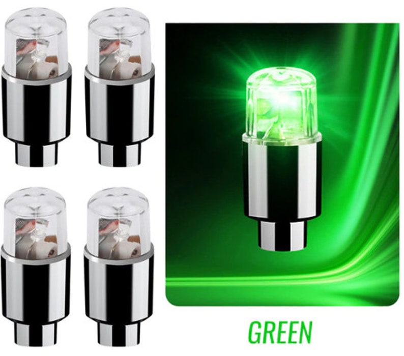Car Wheel Tire Valve Cap LED Lights Etsy