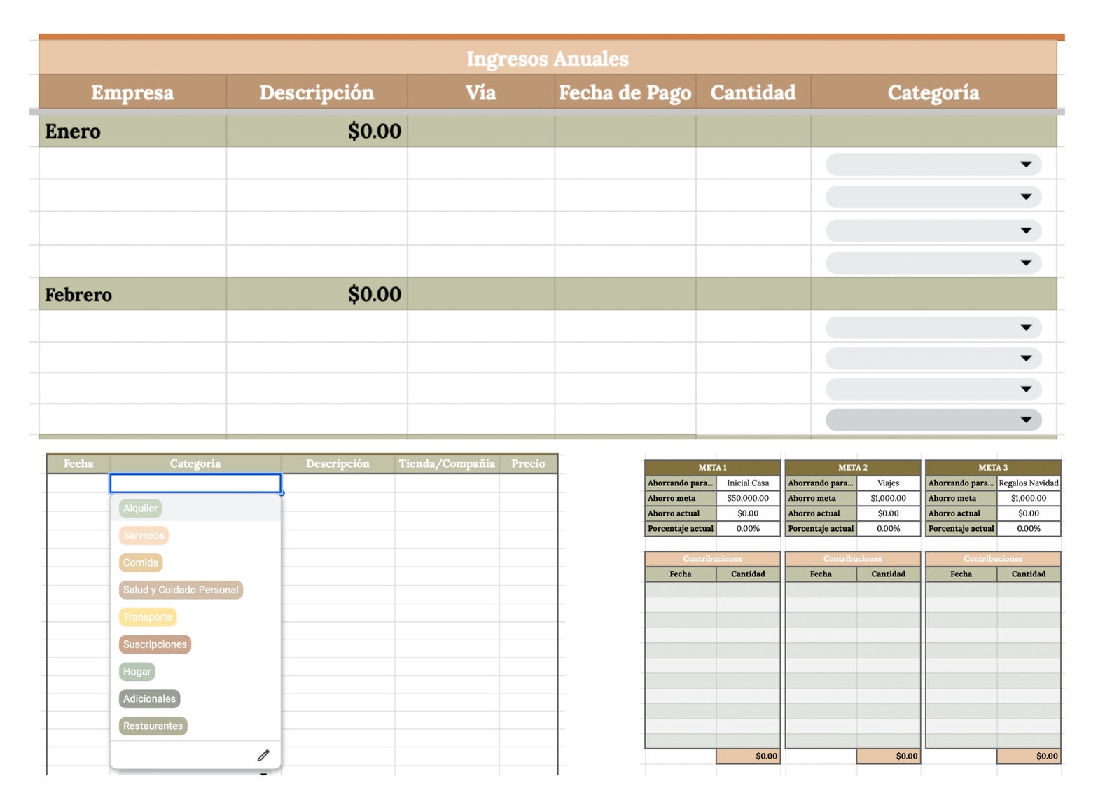 Plantilla De Google Sheets Para Finanzas Personales - Etsy