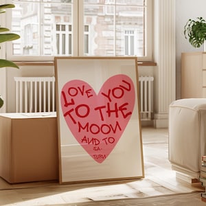 Love You to the Moon and Saturn Lyrics Print: Song Lyric Wall Art (Digital Download)