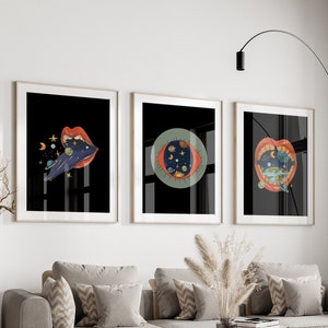 Trippy Gallery Wall Art Prints: Set of 3 (Digital Download)
