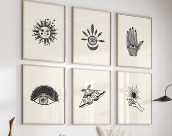 Black and White Gallery Wall Art Prints: Exhibition Set of 6 (Digital Download)