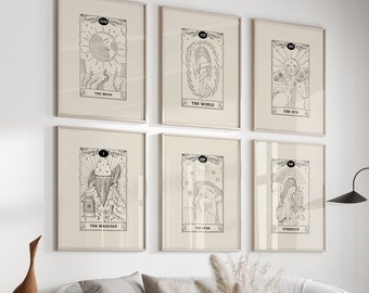 Tarot Card Print Set of 6: Mystic Wall Art (Digital Download)