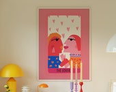 The Lovers Tarot Card Print ~ Spiritual Wall Art ~ Lovers Poster • The Lovers Tarot Card Wall Art ~ Aesthetic Pink Preppy Wall Art Decor