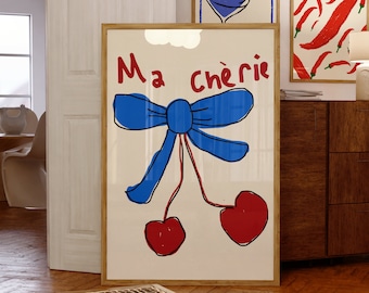 Cherry Retro Print: 70s Psychedelic Wall Art (Digital Download)