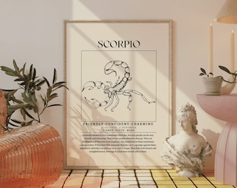 Scorpio Zodiac Print: Astrology Wall Art (Digital Download)