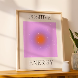 Paarse auraprint: poster positieve energiegradiënt (digitale download)