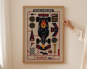 Formula 1 Racing Poster: Red Bull F1 Print (Digital Download)