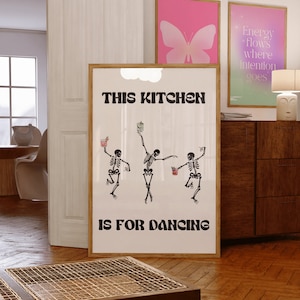 Esta cocina es para bailar impresión ~ Disco Ball ~ Cartel retro ~ Cartel de moda ~ Impresiones de cocina ~ Decoración de cocina ~ Arte de pared de moda años 70
