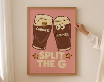 Split The G Poster,  Kitchen Bar Print