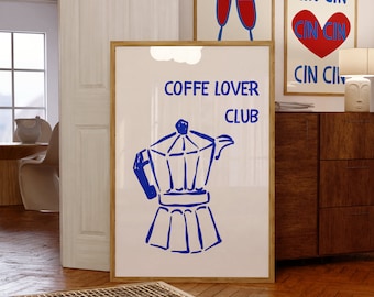 Coffee Sketch Art Print: Retro Coffee Lover Gift (Digital Download)