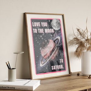 Taylor Love You to the Moon and to Saturn Plakat ~ Seven Song's Wall Art ~ Teksty Dekoracje Pokoju ~ Plakaty Do Akademika ~ Plakat Z Tekstem