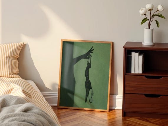 Lingerie Wall Art Print, Sensual Feminine Decor