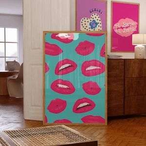 Kiss Print ~ Fashion Print ~ Lips Wall Art ~ Girl Wall Art ~ Kiss Poster ~ Feminine Print ~ Kiss Wall Art ~ Printable Kiss~ Fashion Wall Art