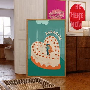 Aquarius Zodiac Poster: Gradient Astrology Print (Digital Download)