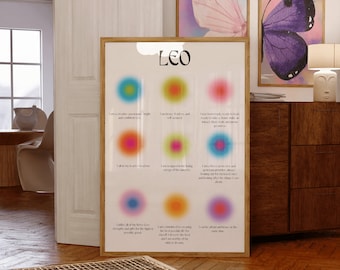 Leo Zodiac Affirmation Poster: Spiritual Wall Art (Digital Download)