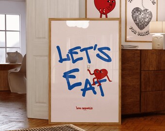 Let&#39;s Eat Print: Kitchen Typography Art (Digital Download)
