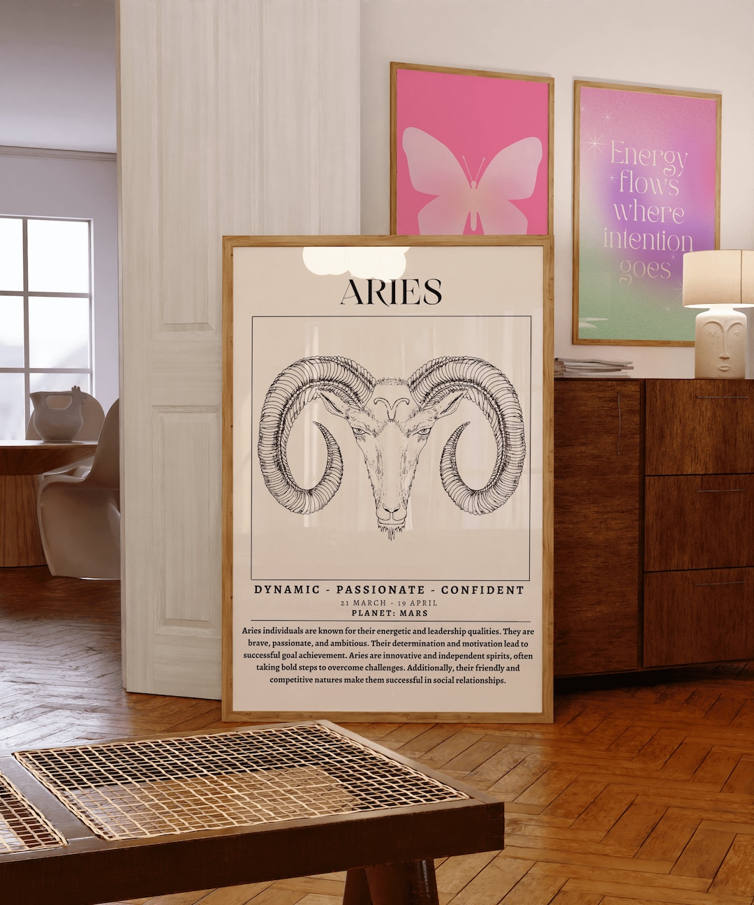 Widder Poster Widder Geschenke Widder Sternzeichen Druck Widder