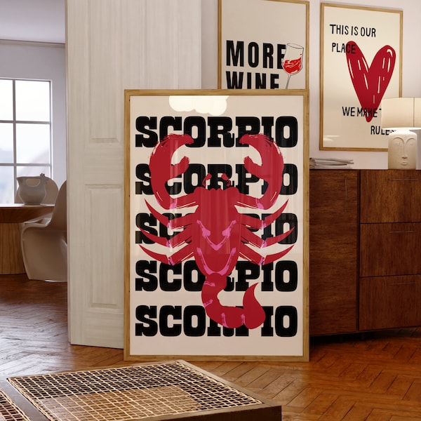 Scorpio Poster Wall Art ~ Scorpio Gifts ~ Scorpio Zodiac Print ~ Scorpio Birthday Gifts Women ~ Scorpio Affirmation Poster ~ Astrology Print