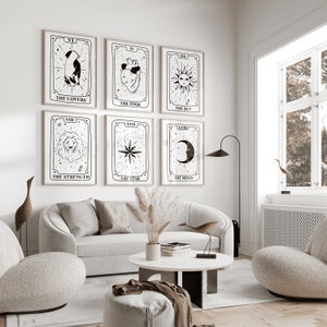 6er Set ~ Tarot Karte ~ Digitaler Download ~ Wand Dekor~ Tarot Poster~ Printable 6er Set~