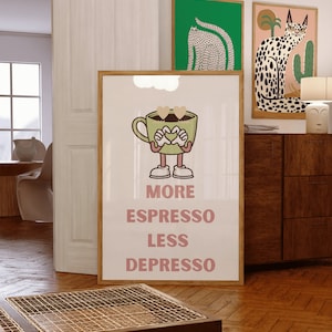 Espresso Depresso Coffee Print: Trendy Kitchen Wall Art (Digital Download)