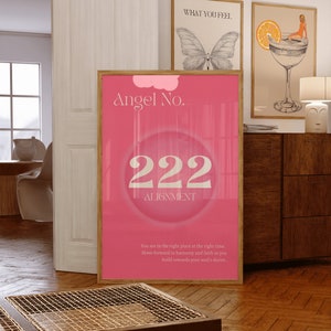 Angel Number 222 Print: Pink Aura Gradient Poster (digital Download) - Etsy