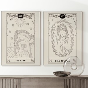 Wall Art Set of 6~ Tarot Card Print Set~ Digital Download ~wall Decor ...